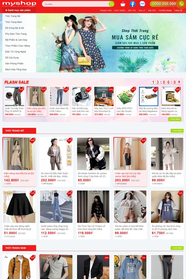 Website Bán Hàng Khuyến Mại FlashSale Mẫu 17 Website Bán Hàng Khuyến Mại FlashSale Mẫu 17