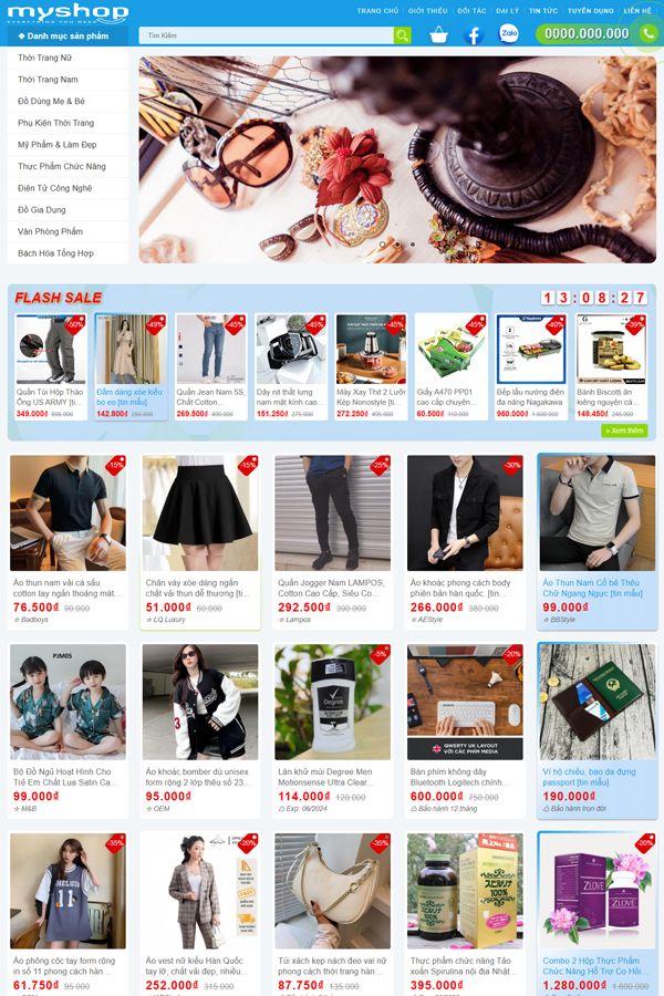 Website Bán Hàng Online Giảm Giá HotDeal Mẫu 11 Website Bán Hàng Online Giảm Giá HotDeal Mẫu 11