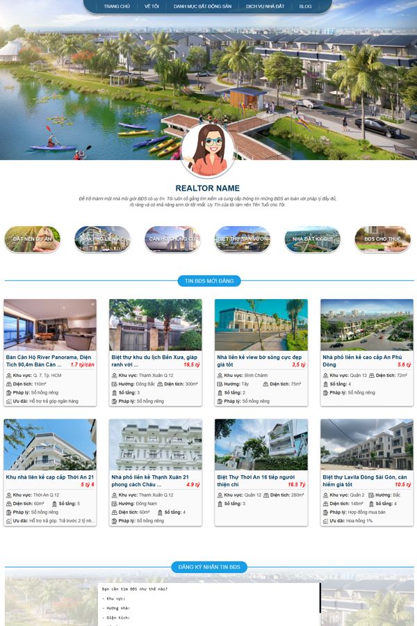 Website Chuyên Viên Bất Động Sản, Môi Giới Nhà Đất Mẫu 22 Website Chuyên Viên Bất Động Sản, Môi Giới Nhà Đất Mẫu 22